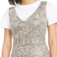 Bar III Women's Faux Suede Snake Embossed Dress Brown Size XS