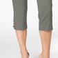 JM Collection Women's Lattice Hem Cropped Pants Gray Size Petite S