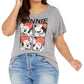 Modern Lux Women's Trendy Plus Minnie T-Shirt Gray Size 3X