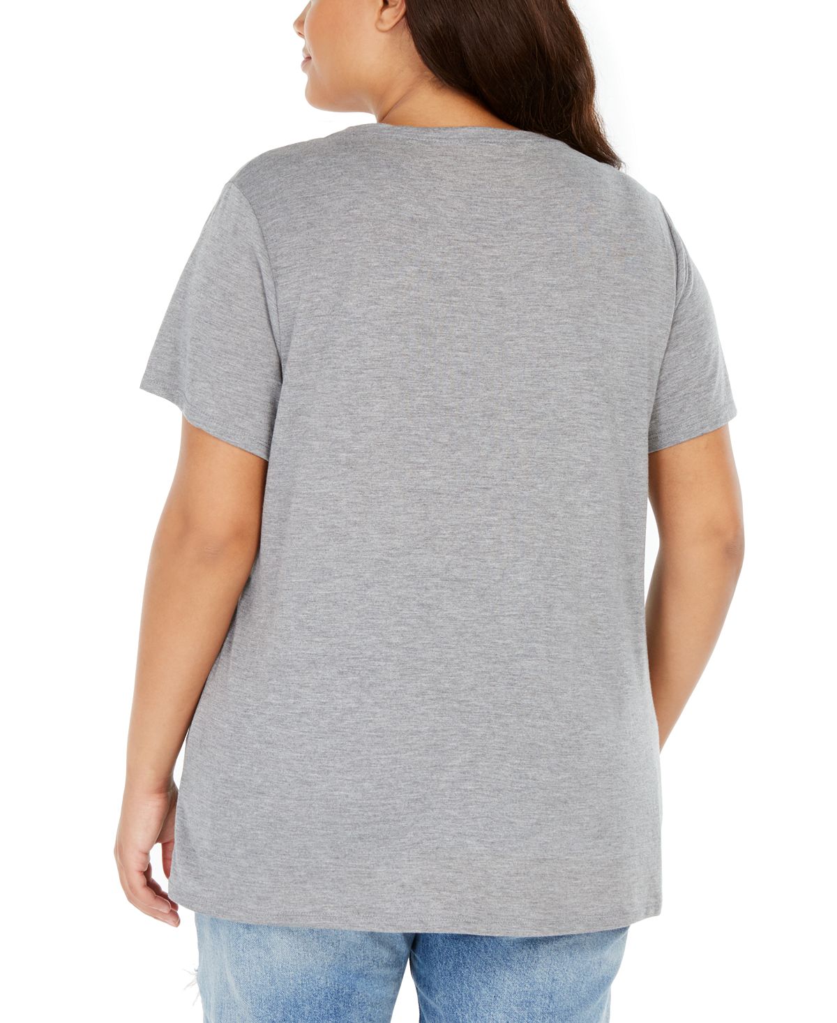Modern Lux Women's Trendy Plus Minnie T-Shirt Gray Size 3X