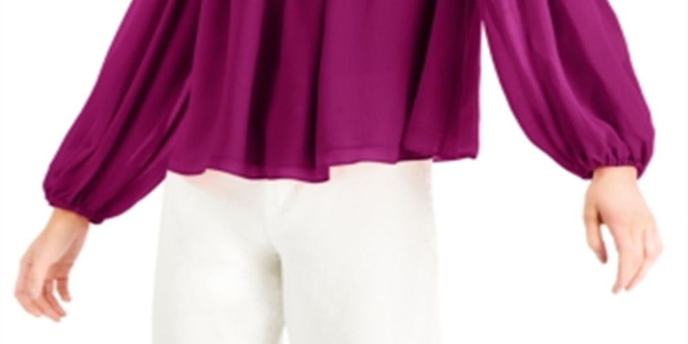 INC Women's  Off-the-Shoulder Top Off-The-Shoulder Top Purple Size S