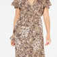 American Rag Junior's Printed Faux Wrap Maxi Dress Brown Size 2XL