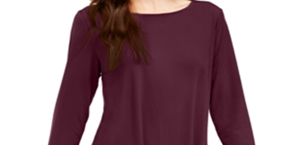 Alfani Petite Solid Swing Top Wine Size-Petite S/M