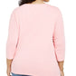 Tommy Hilfiger Women's Plus 3/4 Sleeve T-Shirt Pink Size 2XL