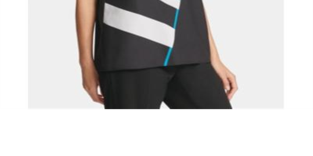 DKNY Women's Striped Top Black Size X-Large