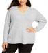 calvin-klein-womens-plus-chevron-stitch-v-neck-sweater-gray-size-0x