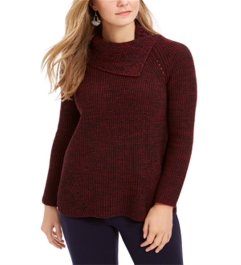 Style & Co Women's Long Sleeve Turtle Neck Sweater Red Size Petite X-Small