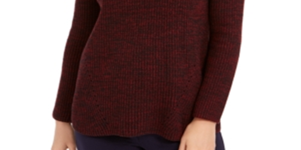 Style & Co Women's Long Sleeve Turtle Neck Sweater Red Size Petite X-Small