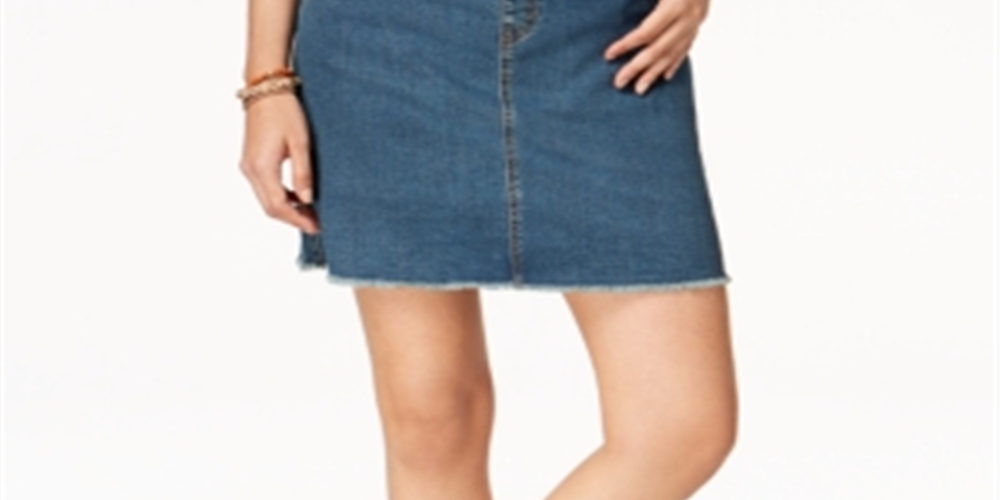 Style & Co Frayed Pull-on Denim Skort Blue Size Large