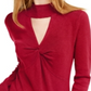 INC International Concepts Women's Cut Out Solid Long Sleeve Keyhole T-Shirt Top Red Size Small