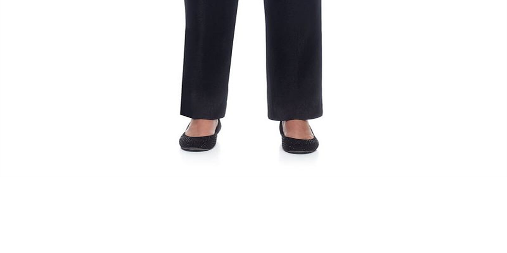 Alfred Dunner Women's  Classics Denim Pull-on Straight-Leg Pants Black Size 18 S