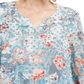 JM Collection Women's Split Neck Chiffon Tunic -Blue Size Small