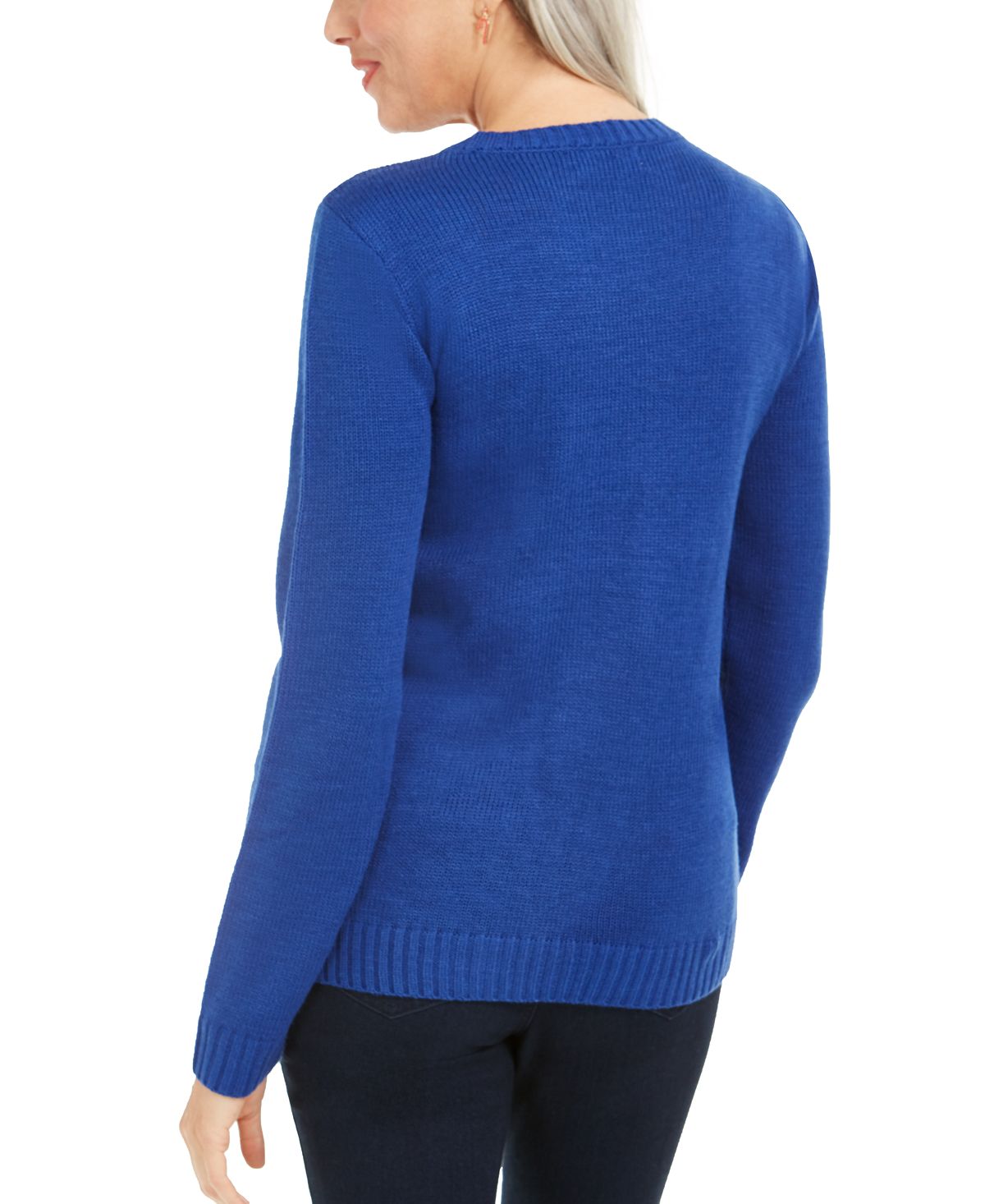 Karen Scott Women's Holiday Bicycle Sweater Blue Size 2XL