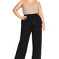 City Chic Women's Trendy Belted Palazzo Pants Black Size 18W