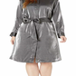 Ralph Lauren Women's Plus Satin Shirtdress Gray Size 18W
