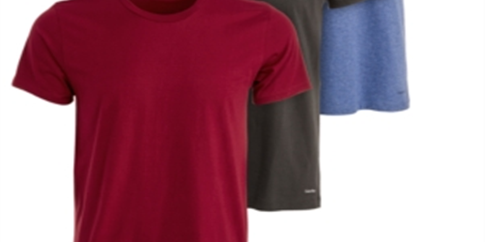 Calvin Klein Men's Crew Neck Classic Fit 3 pack T- Shirt Purple Size Small