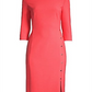 Boss Women's Dikena Ponte Sheath Dress Pink Size 0