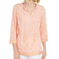 Charter Club Petite Cotton Printed Tunic Pink Size Petite XL