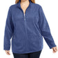 Karen Scott Women's Plus Zeroproof Fleece Performance Athletic Jacket Red Size 1X