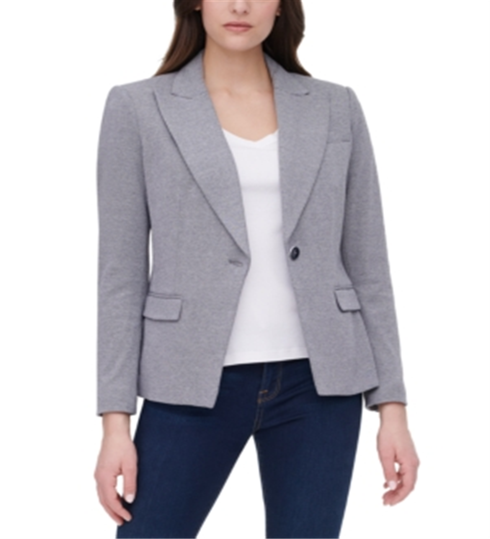 Tommy Hilfiger Womens Blazer Jacket Gray Size 12