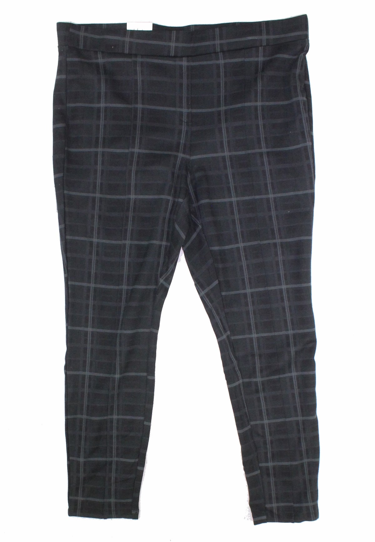 Style & Co Women's Plus Comfort Waist Plaid Leggings -Gray Size 16W