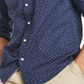 Tommy Hilfiger Men's Letter Print Stretch Shirt Dark Blue Size XXXL