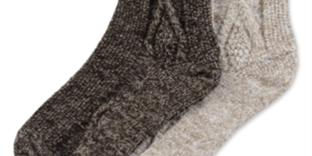 Hue Women's 2pk Cable Boot Crew Socks Brown One Size