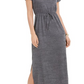 Style & Co Women's Textured Tie Waist Maxi Dress Gray Size X-Small
