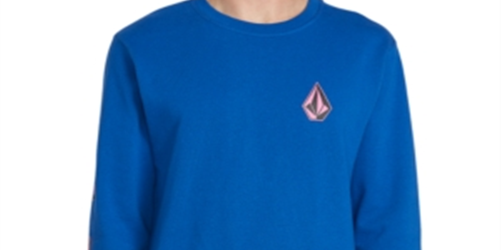 Volcom Men's Brasstacks Deadly Stone Sweatshirt Blue Size XX-Large