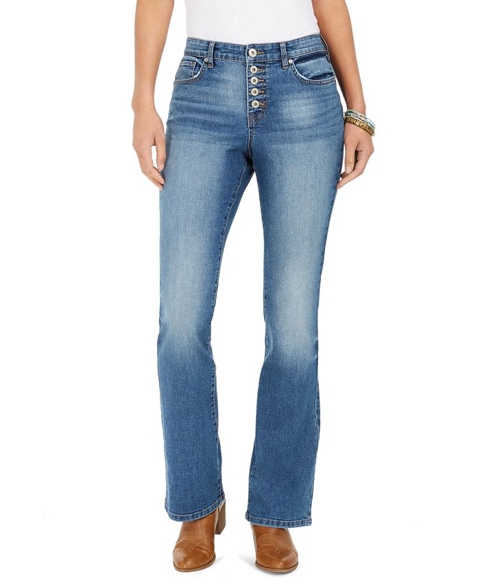 Style & Co Women's Button Fly Boot Cut Jeans Blue Size 2