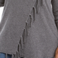 Belldini Women's Cowlneck Fringe Sweater Gray Size 2X