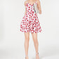 B DARLIN Women's Zippered Floral Spaghetti Strap V Neck Mini Layered Dress White Size 9-10