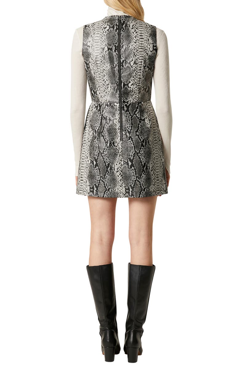 French Connection Women's Snake Print Sheath Dress Gray Size 8