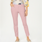 Charter Club Women's Newport Tummy Control Slim Fit Pants Pink Size 10