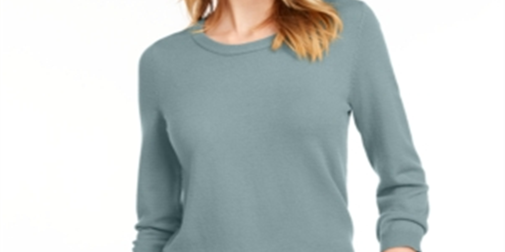 Maison Jules Women's Crewneck 3/4 Sleeve Sweater Blue Size X-Small