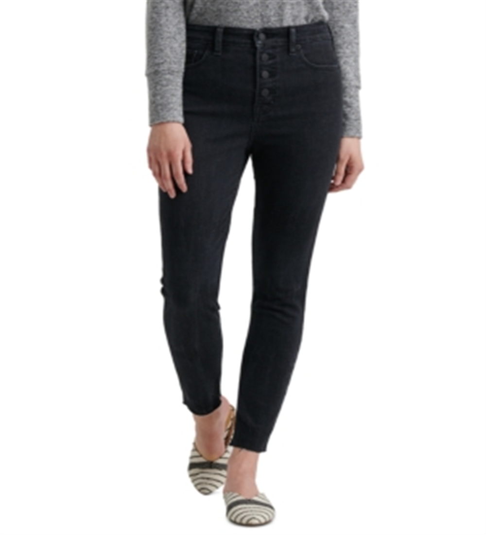 Lucky Brand Women's Bridgette Button Fly Skinny Jeans Black Size 31