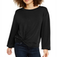 INC International Concepts Women's Earth Twist Front Sweatshirt Black Size M