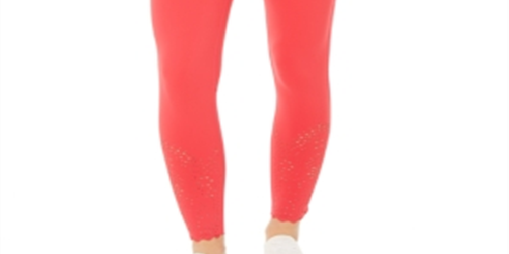 Ideology Women's Perforated Ankle Leggings Pink Size Large