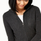 Charter Club Women's Cashmere Zip Front Hoodie Gray Size Small