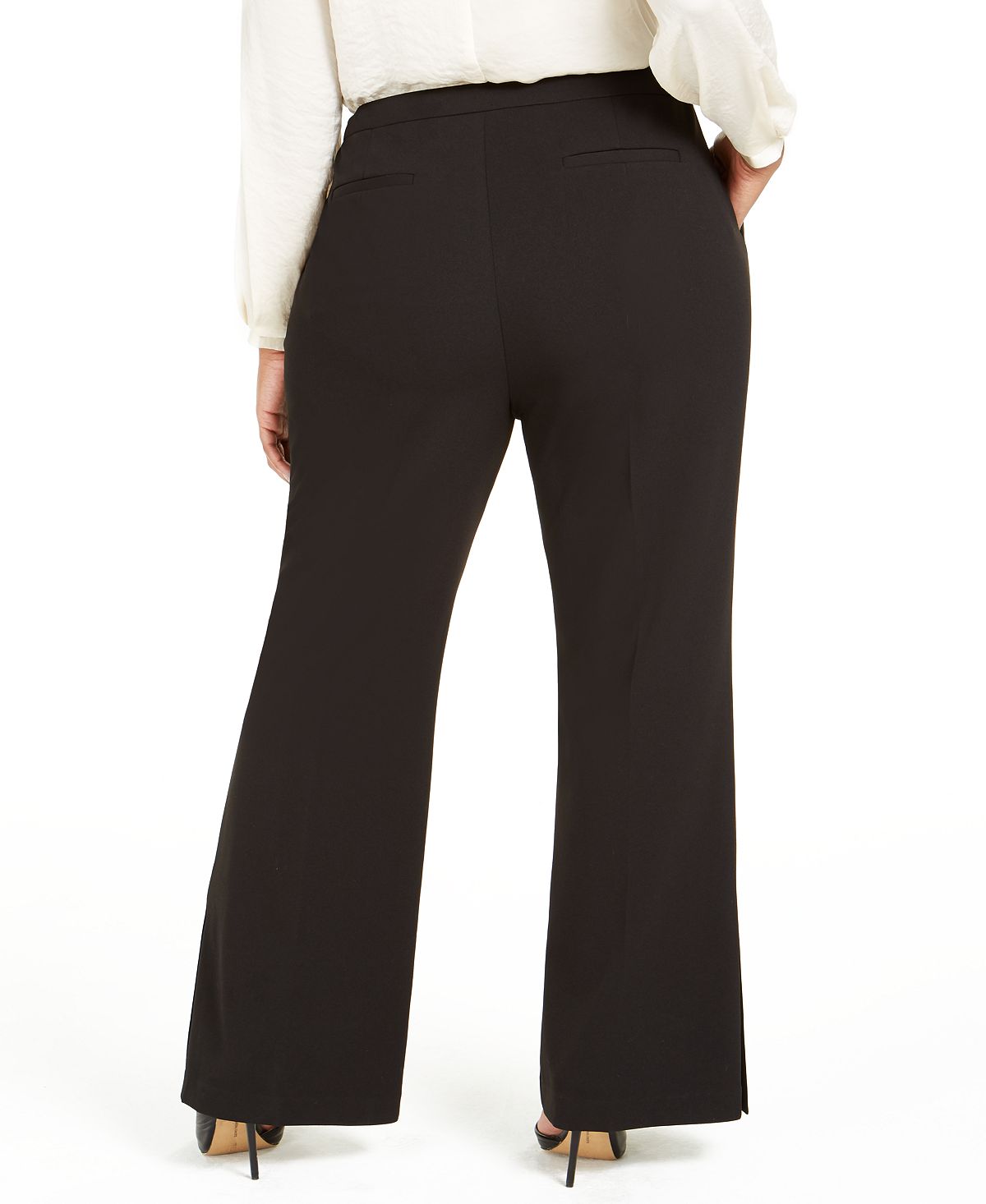 Calvin Klein Women's Solid Casual Trouser Pants Black Size 22W