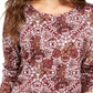Style & Co Women's Printed Top Wine Size PP