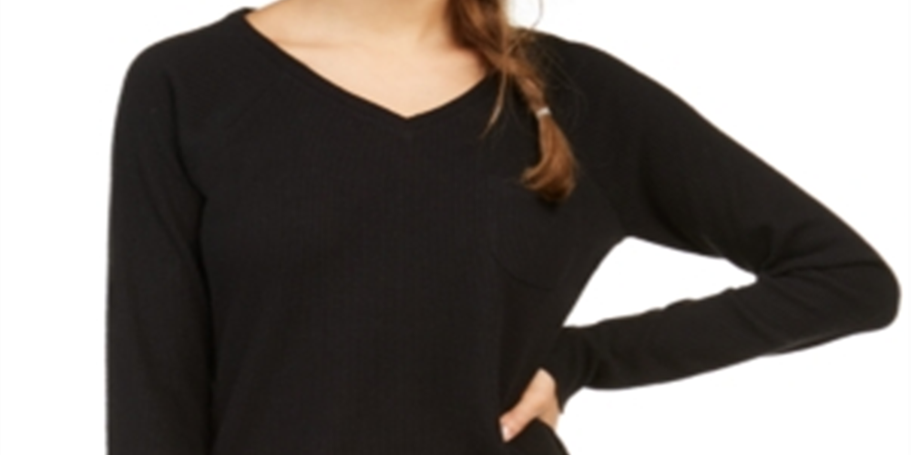 Jenni Women's Intimates Solid Sleepwear Black Size Medium