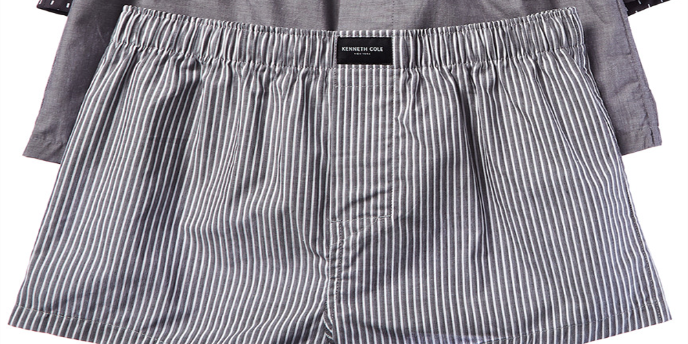 Kenneth Cole Women's Cotton Woven 3 Pack Boxers Black Size L