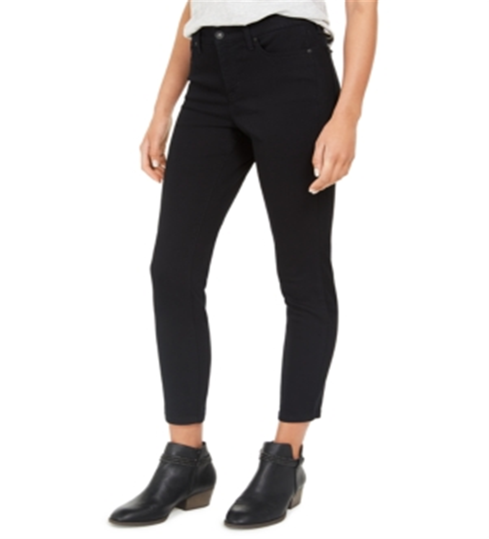 Style & Co Women's Uptown Raw Hem Skinny Jeans Black Size 14