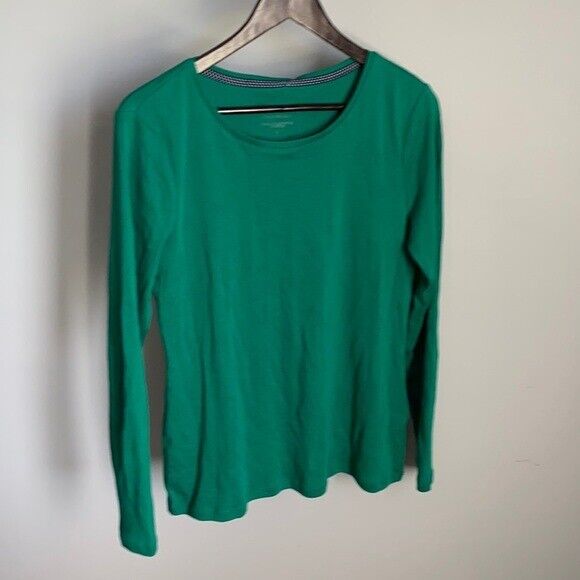 Charter Club Women's Long Sleeve Blouse Marine Green Size Medium