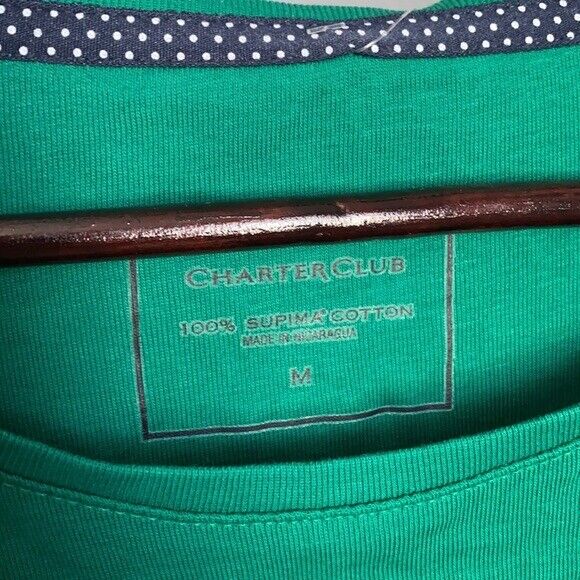 Charter Club Women's Long Sleeve Blouse Marine Green Size Medium