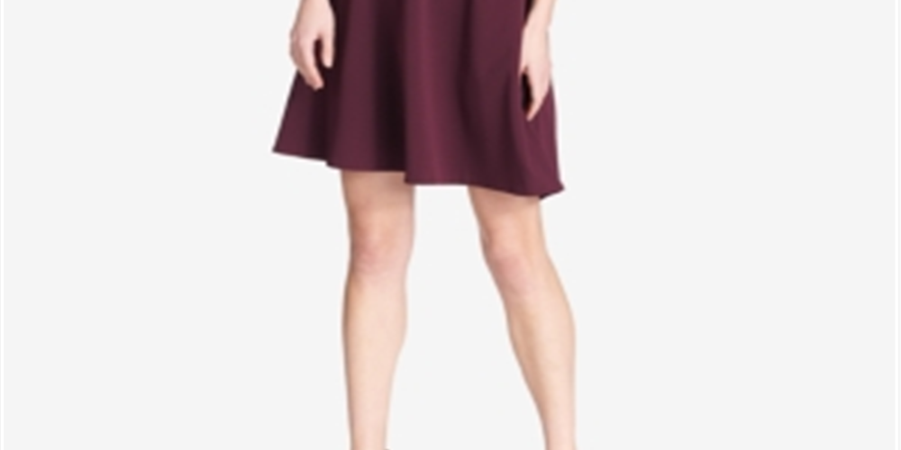 Tommy Hilfiger Women's Scuba Fit & Flare Dress Purple Size 12P