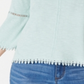 Style & Co Petite Crochet-Trim Bell-Sleeve Top Green Size Petite P