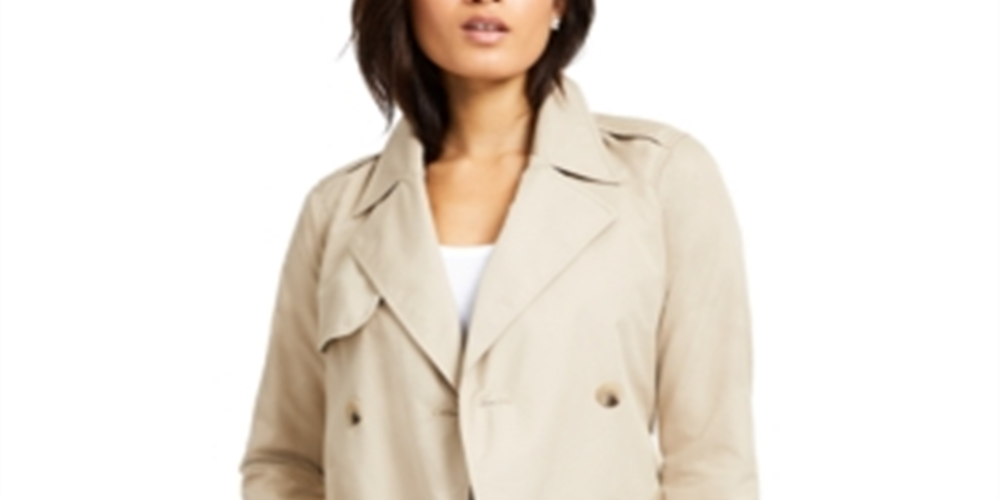 Charter Club Women's Classic Trench Coat Tan Size Petite S/M