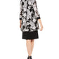 R & M Richards Women's Necklace Dress & Puff Print Jacket Black Size 4 Petite